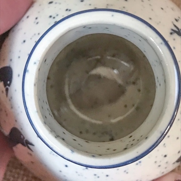 Speckled Duck Mini Bud Vase White Blue Country Prairie Farm Cottage Core Rustic - Picture 5 of 7